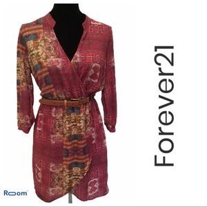Forever 21 Contemporary Aztec Wrap Dress